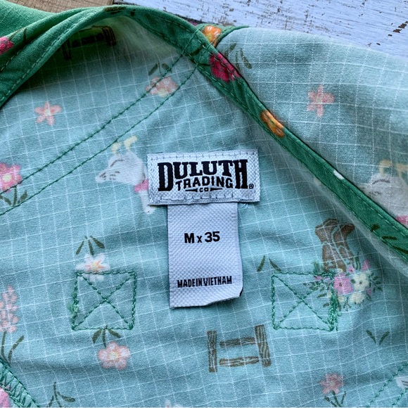 NWT Duluth M x35L Heirloom Gardening Bib Overalls Glacial Green Garden Goose - Picture 4 of 9